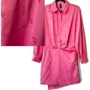 Y.A.S ASOS Pink Croissant Shirt Dress Size Medium